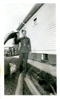 Leo Vincent at LaBranche farm at La Haiville. 1944. Leo Vincent at LaBranche farm at La Haiville. 1944.