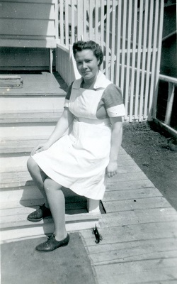 Anne at house where she was boarding in Edmonton. 1944-1945. Anne at house where she was boarding in Edmonton. 1944-1945.