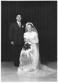 Betty and Louis Sale's wedding photograph, 1953 Betty and Louis Sale's wedding photograph, 1953