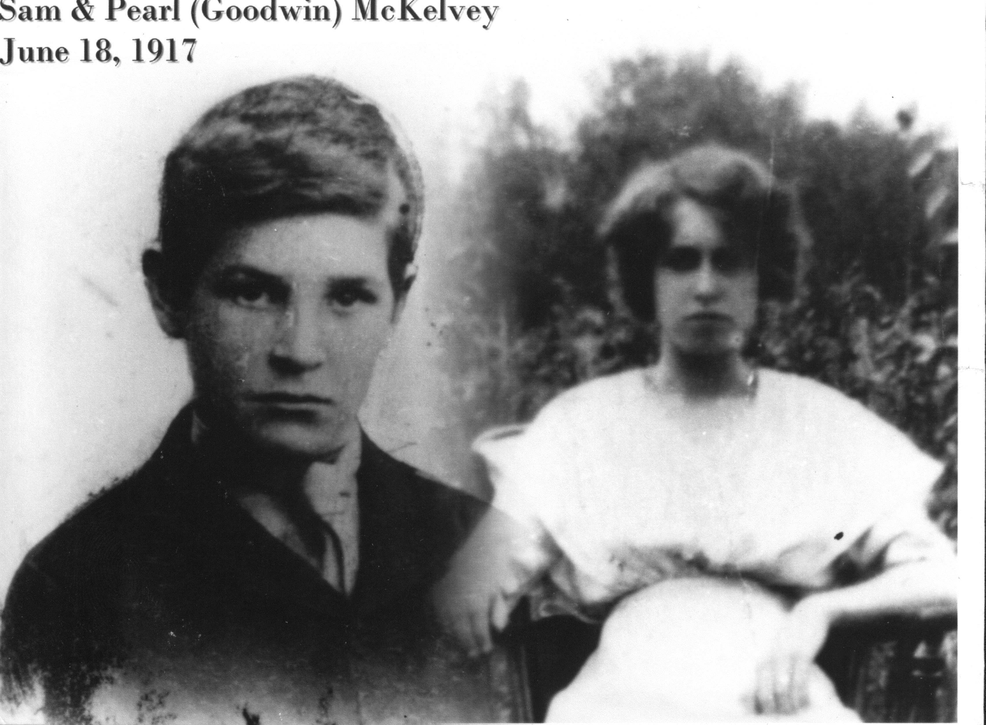 Cecil's parents, Sam and Pearl McKelvey. 1917.