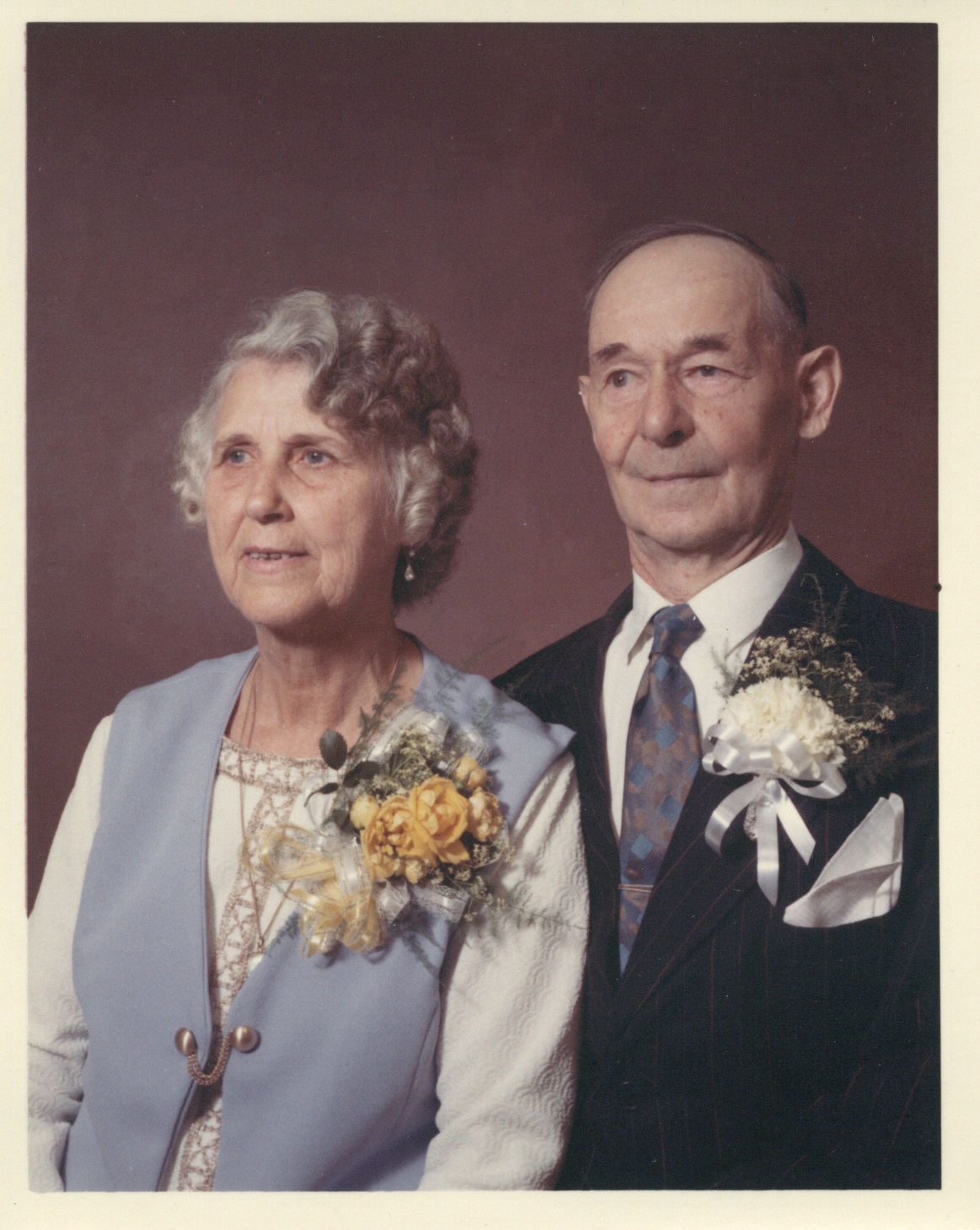 Cecil's mother's sister Catherine and her husband, Walter Haub, on their 50th wedding anniversary. Circa 1951.