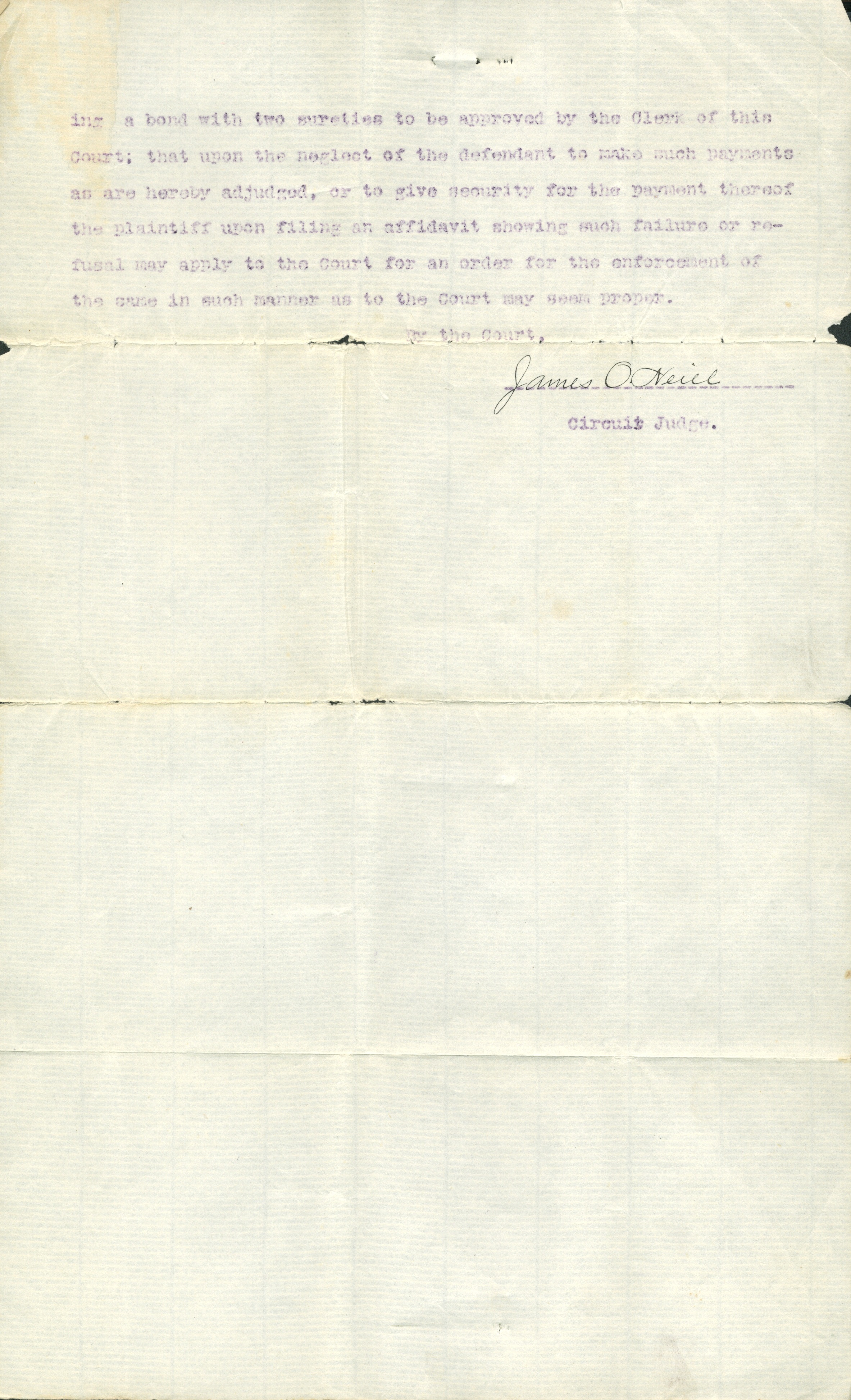 Cecil's grandmother Nettie's divorce decree for first marriage. 1898.