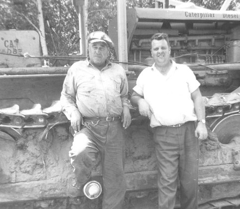 Husband Jim Smiley (on left) building roads where there were no roads before. Date unknown. Husband Jim Smiley (on left) building roads where there were no roads before. Date unknown.