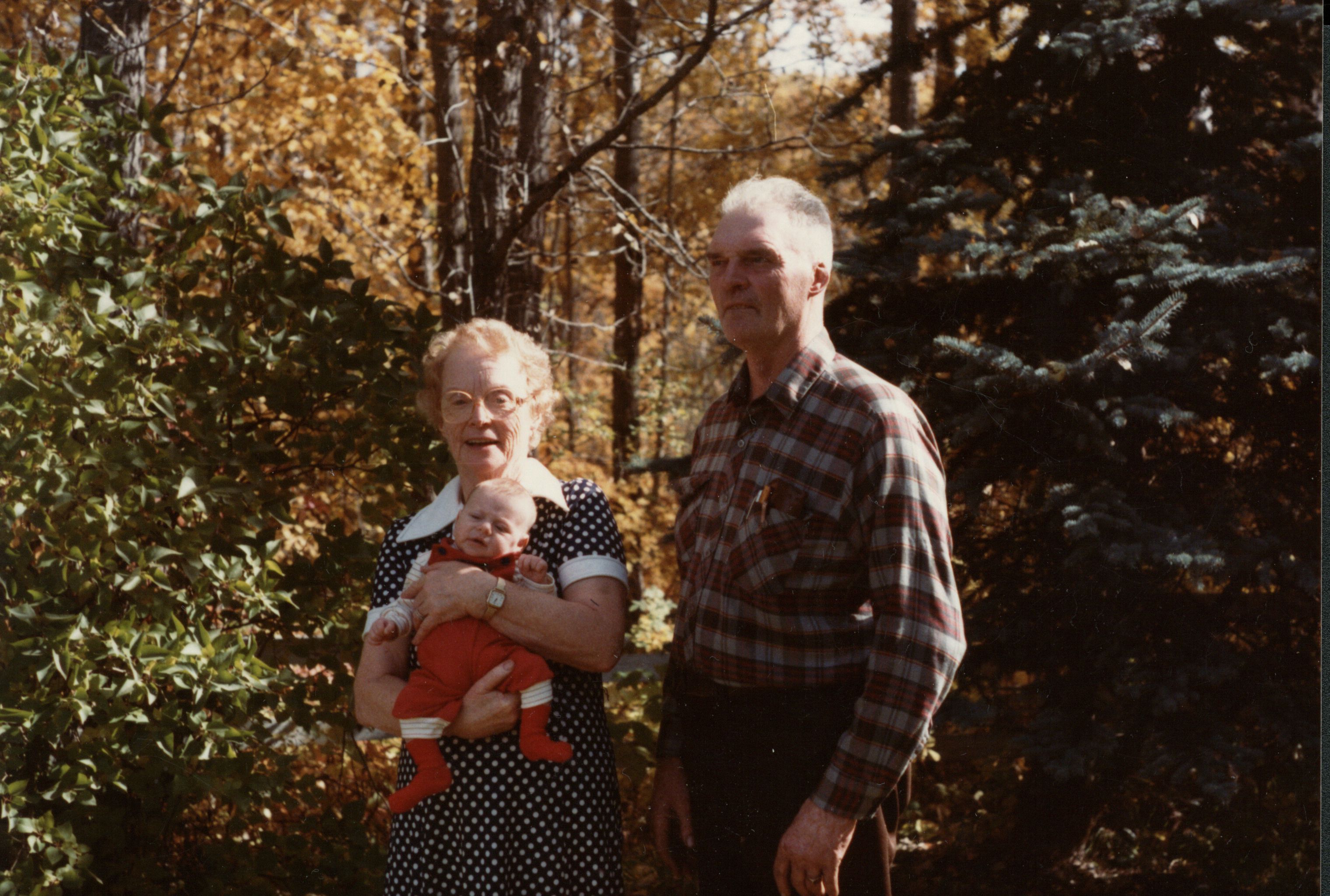 Ethel holding Gregory Hladyshevsky, Eric – Meanook home, September 1983 Ethel holding Gregory Hladyshevsky, Eric – Meanook home, September 1983