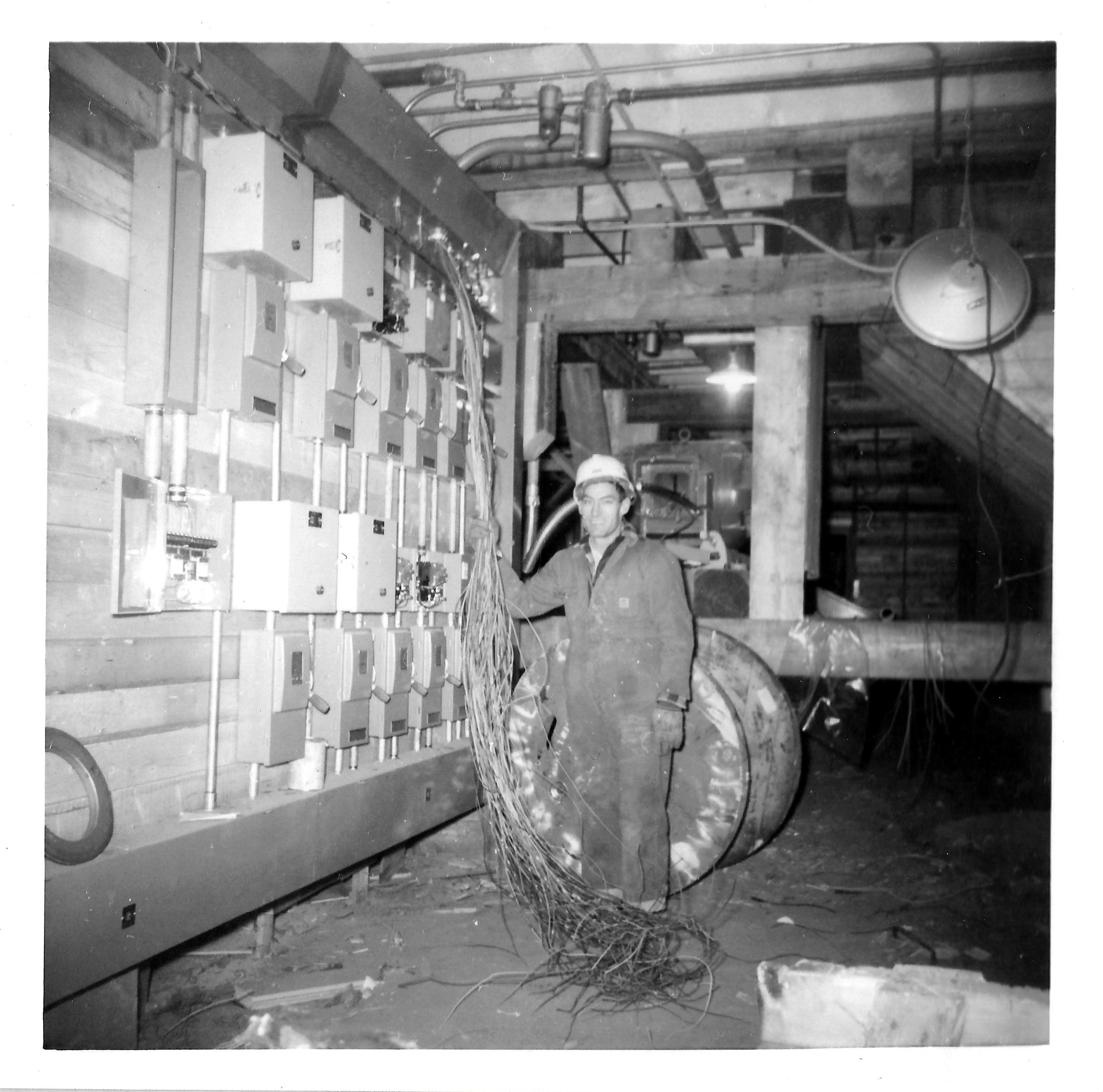 Herman designing and wiring sawmill in Smith, Alberta in the early 1960s Herman designing and wiring sawmill in Smith, Alberta in the early 1960s