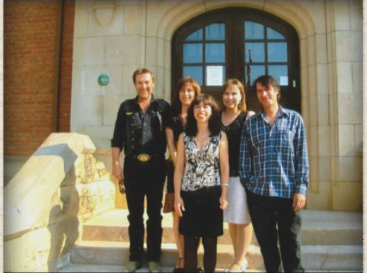 Marcel, Gisele, Maxine, Claudette, and René in front of the Old Brick School in Athabasca. 2008 Marcel, Gisele, Maxine, Claudette, and René in front of the Old Brick School in Athabasca. 2008