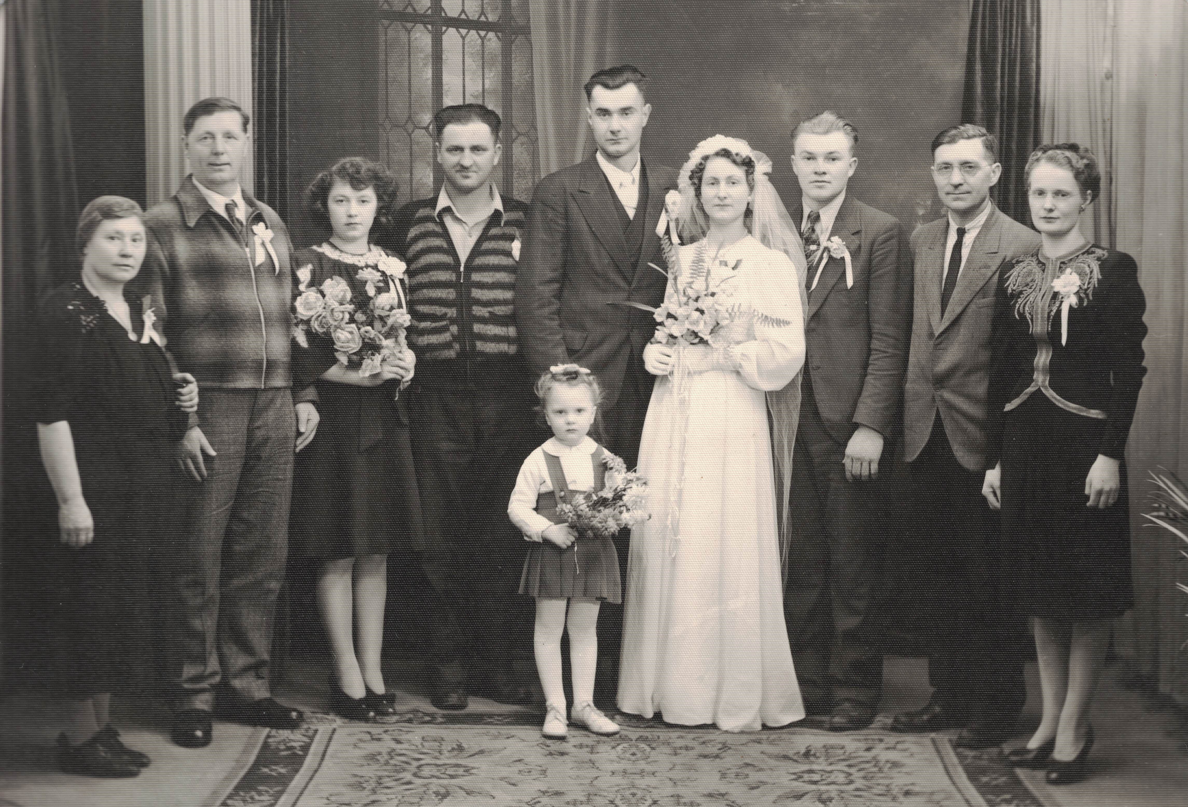 Guests at Katie and Peter Kuzyk's wedding. February 3, 1944. Guests at Katie and Peter Kuzyk's wedding. February 3, 1944.