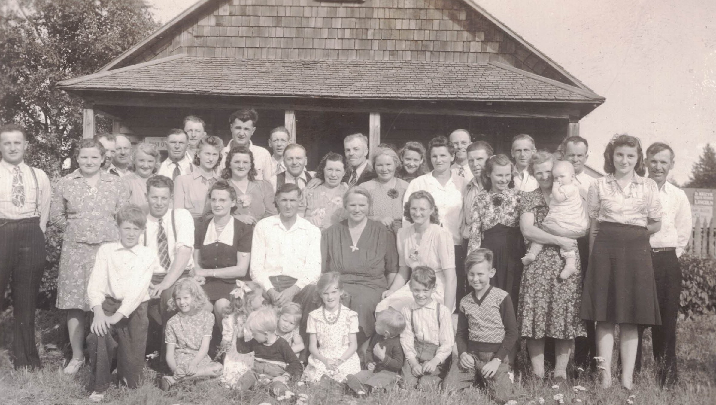Kuzyk family and neighbours. Circa 1944. Kuzyk family and neighbours. Circa 1944.