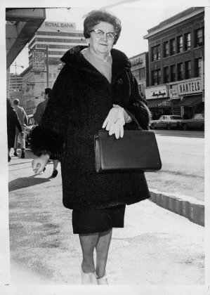 Julia on Jasper Avenue in Edmonton, Alberta. 1950s. Julia on Jasper Avenue in Edmonton, Alberta. 1950s.