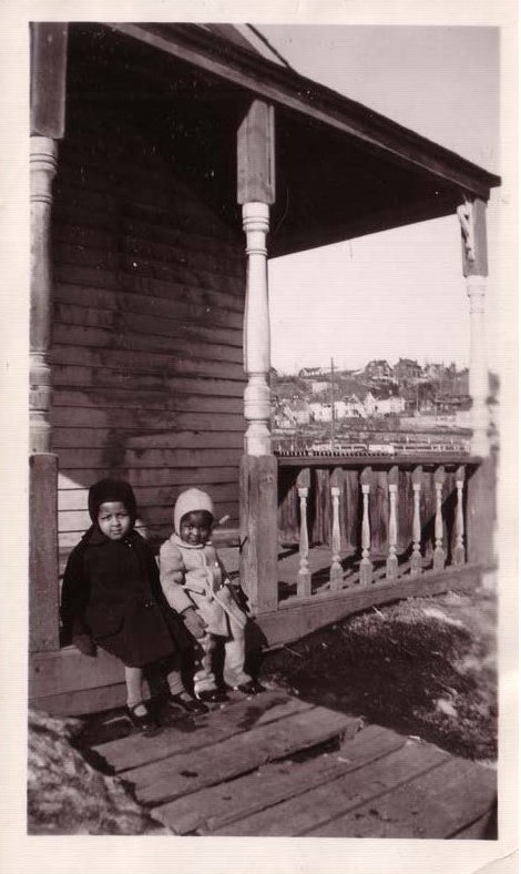 From left to right – sisters Carene and Shirley – in front of their home in Edmonton, 1936 From left to right – sisters Carene and Shirley – in front of their home in Edmonton, 1936