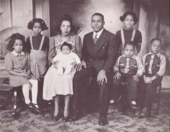 Family photo of Velma and Isaiah Coleman and their children. Back row: Shirley, Mom Velma and Dad Isaiah, older sister Carene. Front row: younger sister Jeanette, baby sister Carol, and younger brothers Radney and Ronald Family photo of Velma and Isaiah Coleman and their children. Back row: Shirley, Mom Velma and Dad Isaiah, older sister Carene. Front row: younger sister Jeanette, baby sister Carol, and younger brothers Radney and Ronald