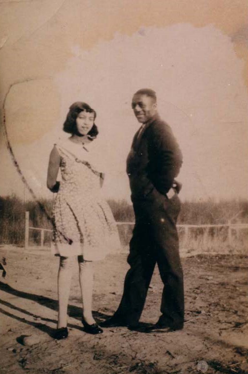Shirley’s parents - Velma Adams and Isaiah Coleman courting in Amber Valley; both were former students of Toles School; met growing up in Amber Valley. Note: The dress Velma is wearing is made from a flour sack (Robin Hood sold printed sacks) Shirley’s parents - Velma Adams and Isaiah Coleman courting in Amber Valley; both were former students of Toles School; met growing up in Amber Valley. Note: The dress Velma is wearing is made from a flour sack (Robin Hood sold printed sacks)