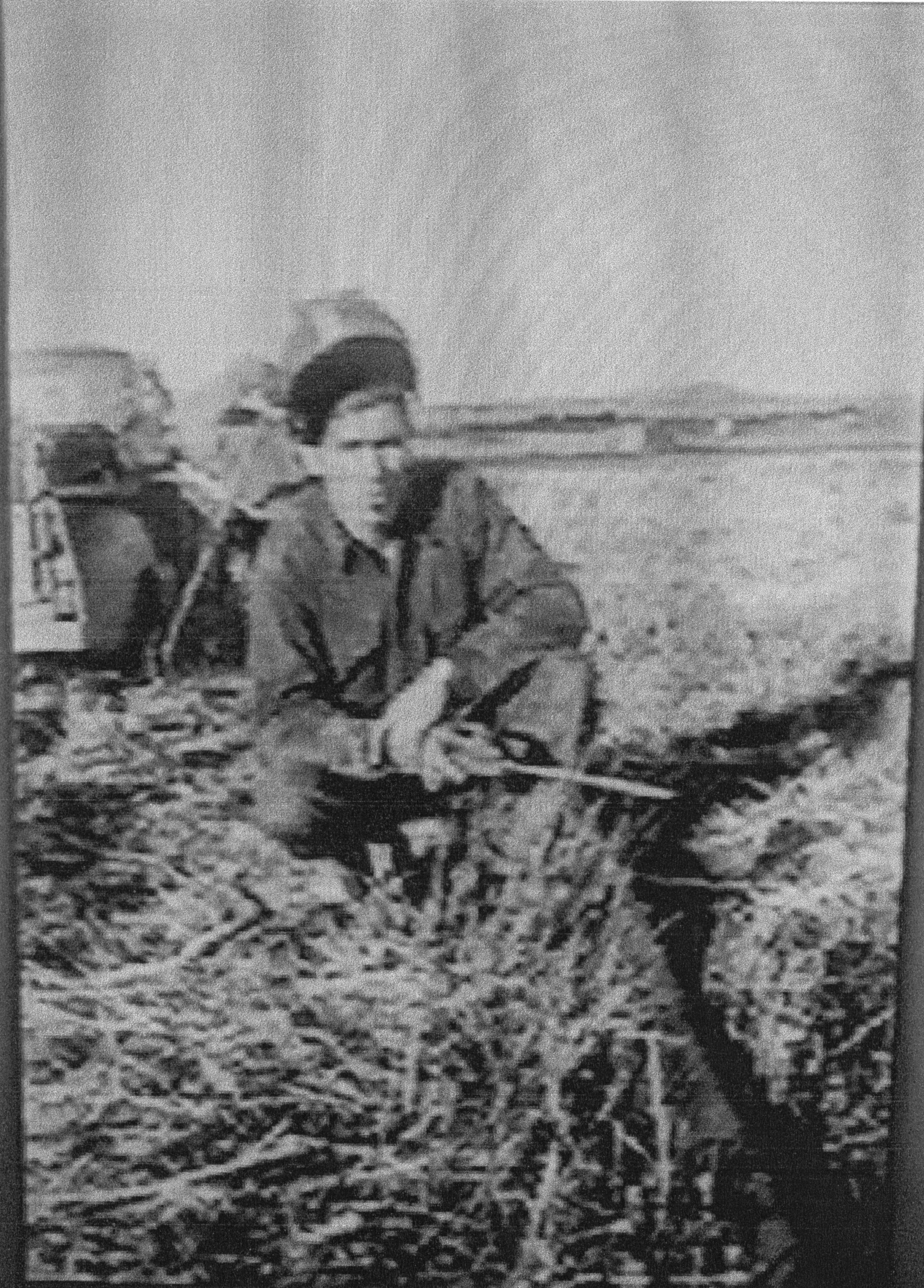 William welding on pipeline in Stettler area. 1953. William welding on pipeline in Stettler area. 1953.