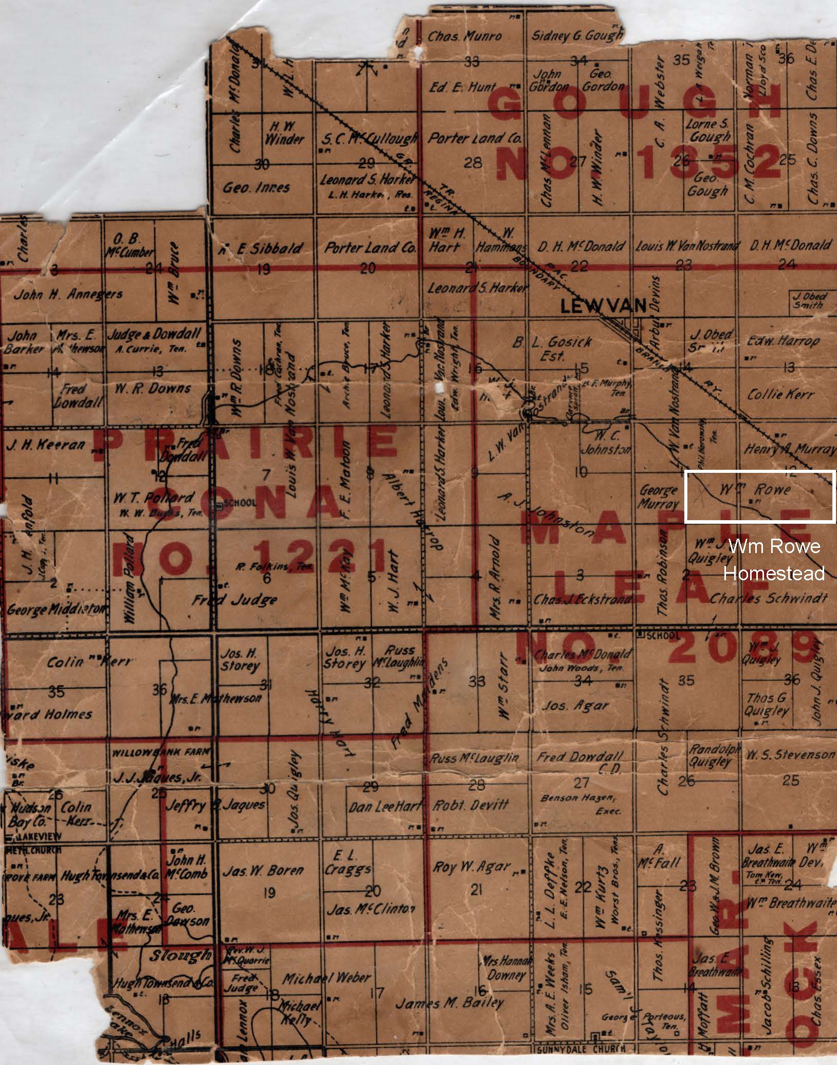 Wm Rowe homestead location, Lewvan, Saskatchewan