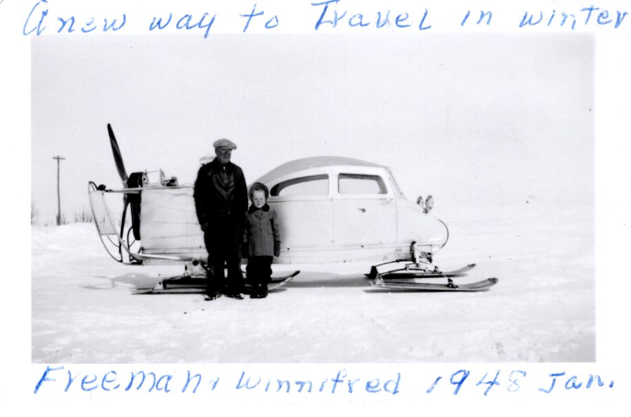 Snow plane - Freeman and Win Howsam, January 1948