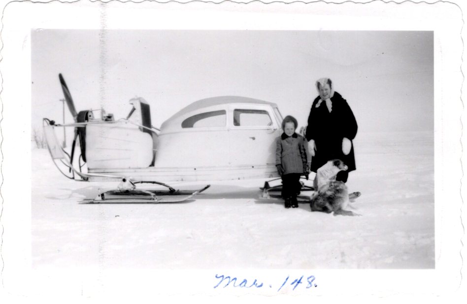 Snow plane - Win and Millicent Howsam, March 1948