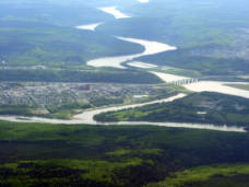 the winding Athabasca River